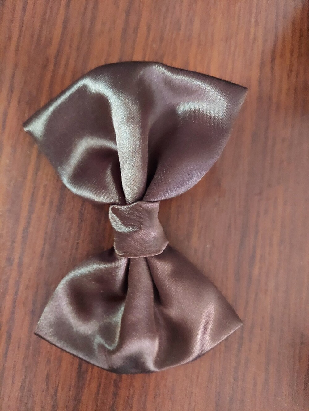 Satin Hair Bow Clip in Dark Brown - 3in